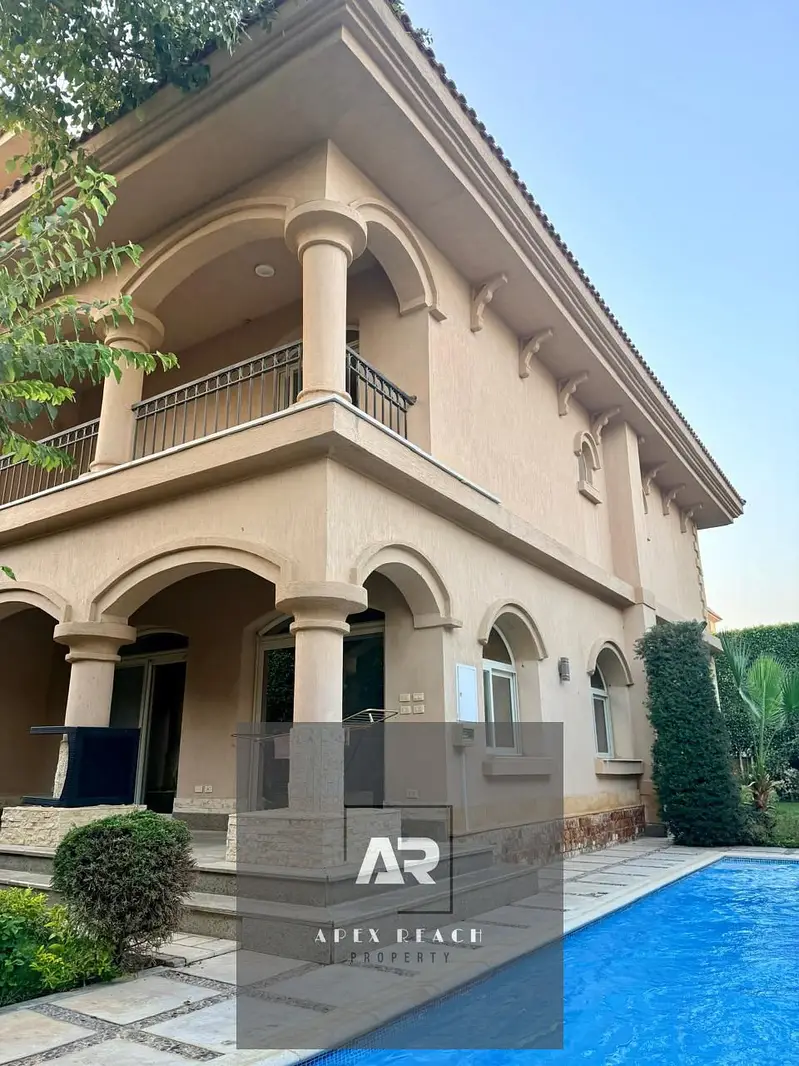 Furnished villa for rent in Rehab Hills with a swimming pool