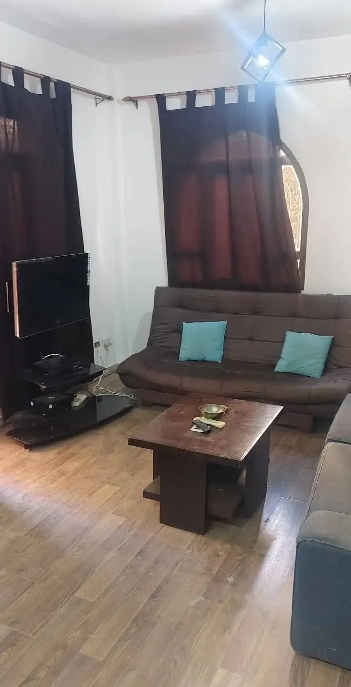 Furnished studio for rent in Rehab, ground floor with garden