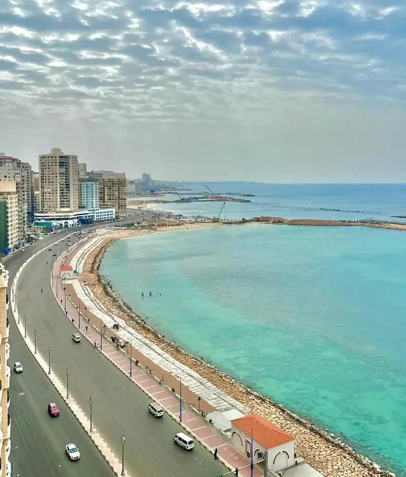 3 rooms apartment, direct sea view, hotel furniture, Khalil Hamada
