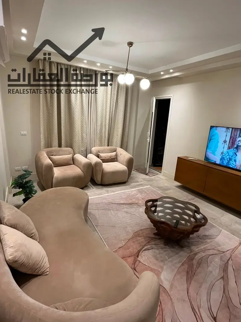 Furnished ground floor apartment with garden for rent in Rehab City