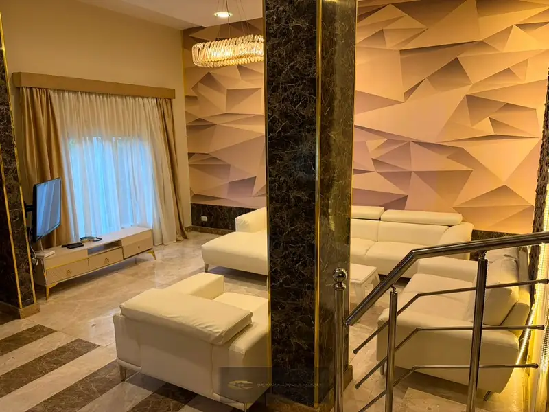 Furnished villa for rent in Zayed Dunes Compound - 4 rooms and private roof