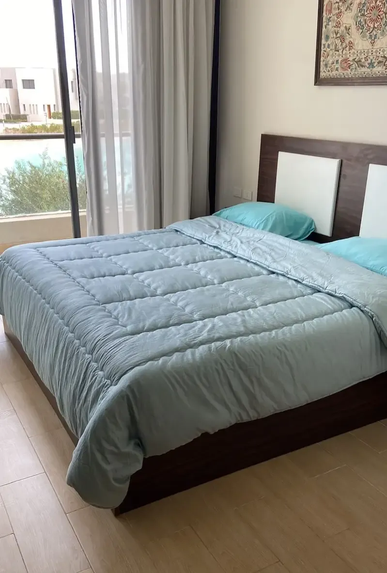 First Row Lagoon Villa, 4 Rooms, Private Garden for Rent in Azha, Ain Sokhna