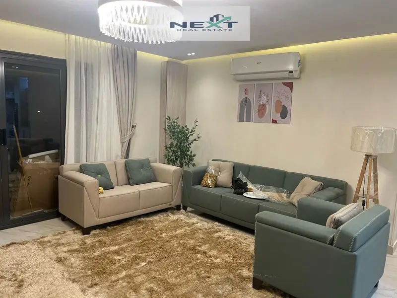 Furnished apartment for rent in Madinaty B15, super lux, garden view