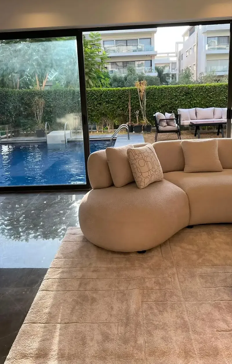 Apartment for rent in Lake View Compound with garden and pool
