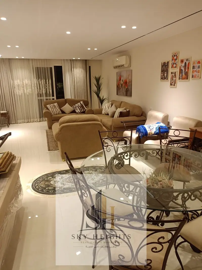 Furnished ground floor apartment with garden for rent in Rehab 1