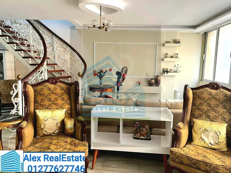 Furnished duplex apartment for rent in Smouha
