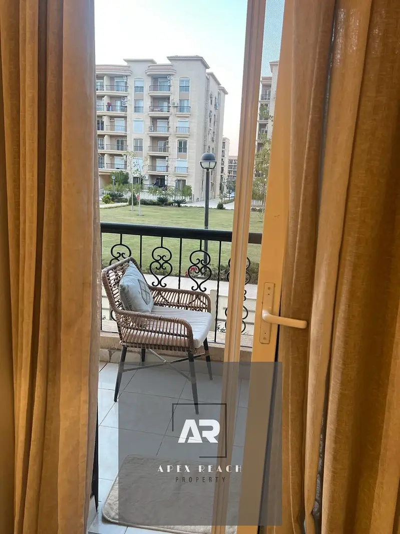 Furnished ground floor apartment with garden for rent in Rehab 7