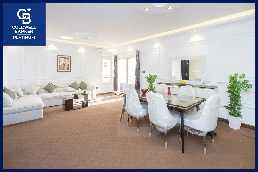 Furnished apartment with direct sea view, 135 sqm, in Roushdy for rent