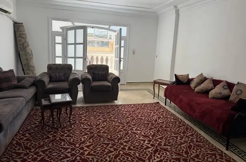 Furnished apartment for rent in Kafr Abdo, 180sqm, fully air-conditioned