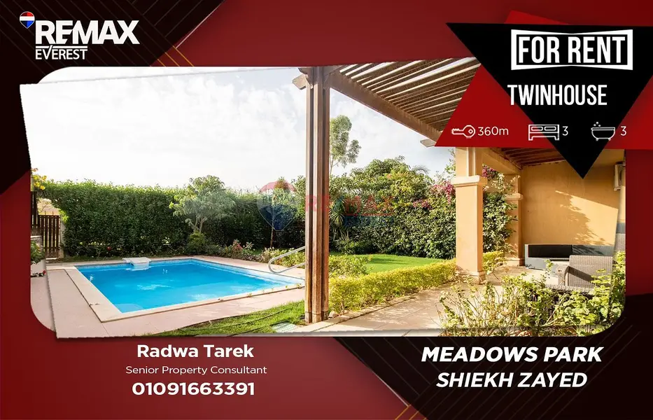 Luxurious Twin House for Rent in Meadows Park, Sheikh Zayed