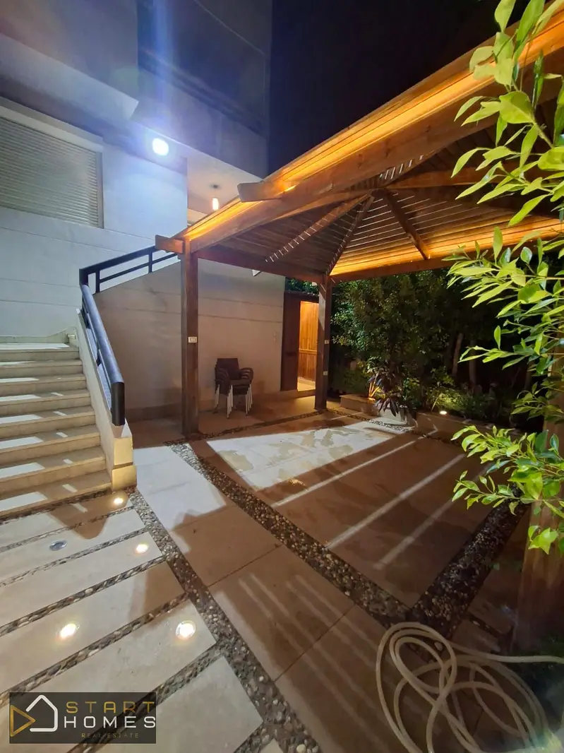 Furnished apartment for rent in Rehab City, ground floor with garden, Phase 4