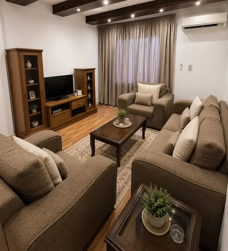 Furnished apartment for rent in Rehab City, modern furniture, special finishes