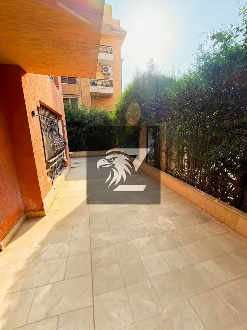 Ground floor apartment with garden for rent in Elkhmayel Compound, Sheikh Zayed