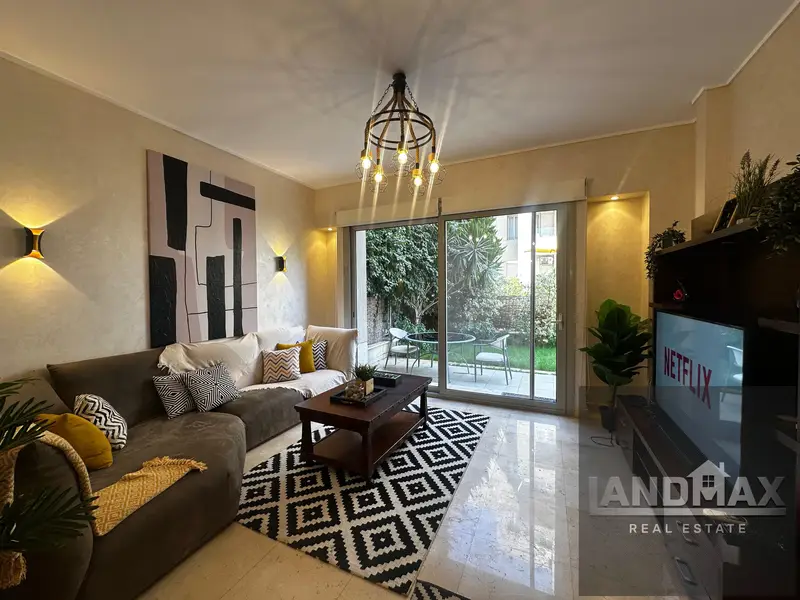 Hotel-style studio with garden for rent in Village Gate, 5th Settlement