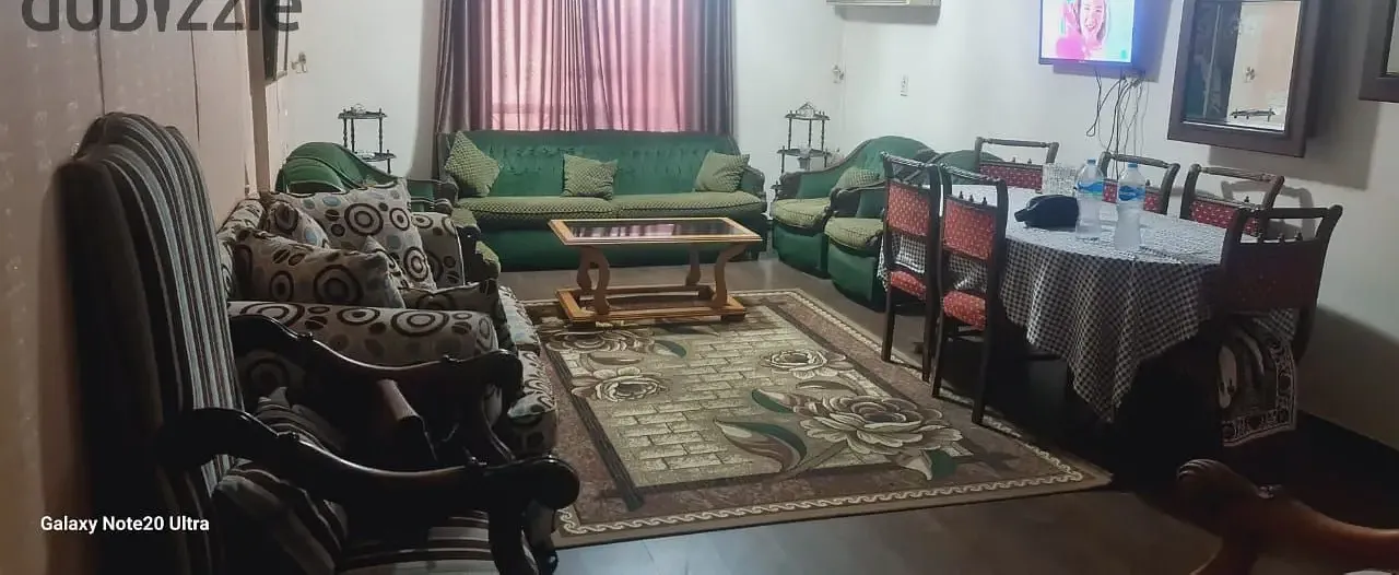 Furnished apartment for rent in Rehab 123sqm, 3rd floor, garden view