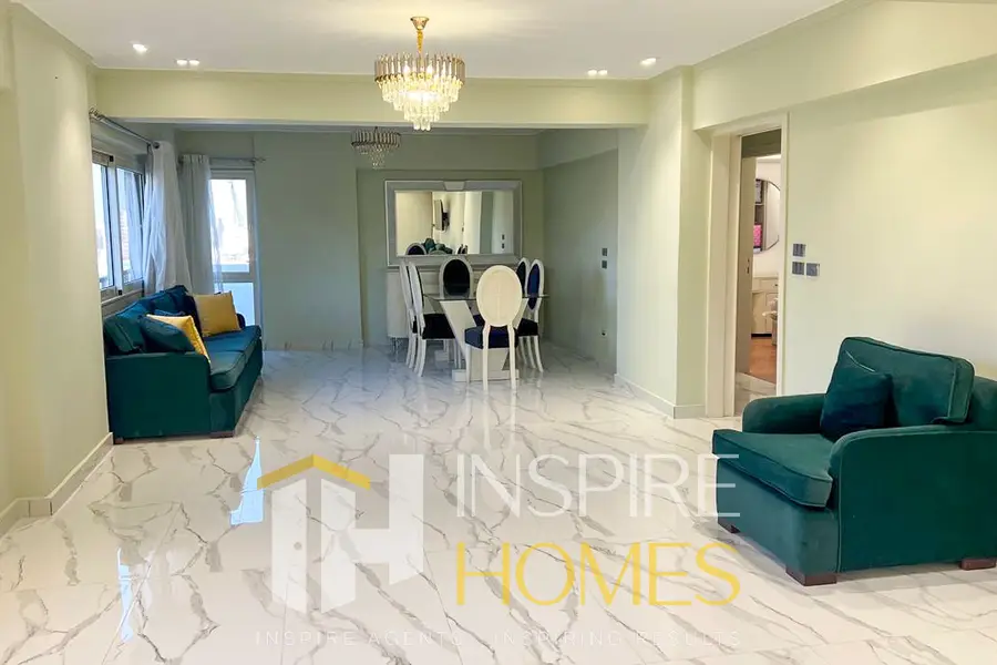 First occupancy furnished apartment for rent, 165 sqm, Kafr Abdo, open view
