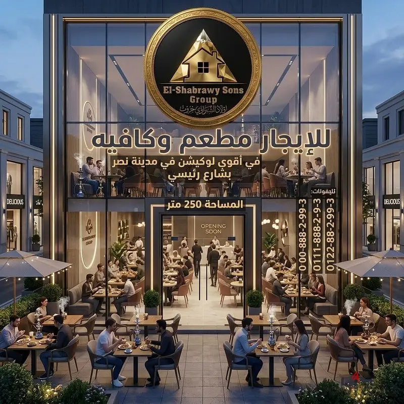 مطعم وكافيه مرخص للإيجار في قلب مدينة نصر