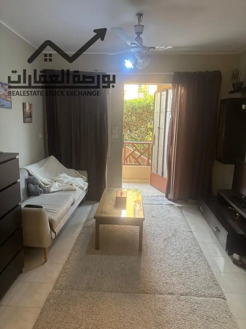 Furnished studio for rent in Rehab City, ground floor with garden