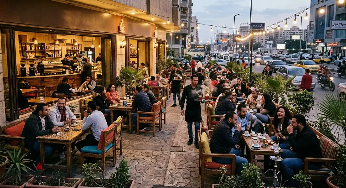 Furnished and equipped cafe for rent in a commercial location in Nasr City