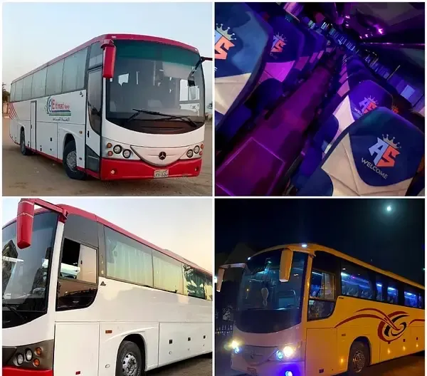 50-passenger buses for all trips