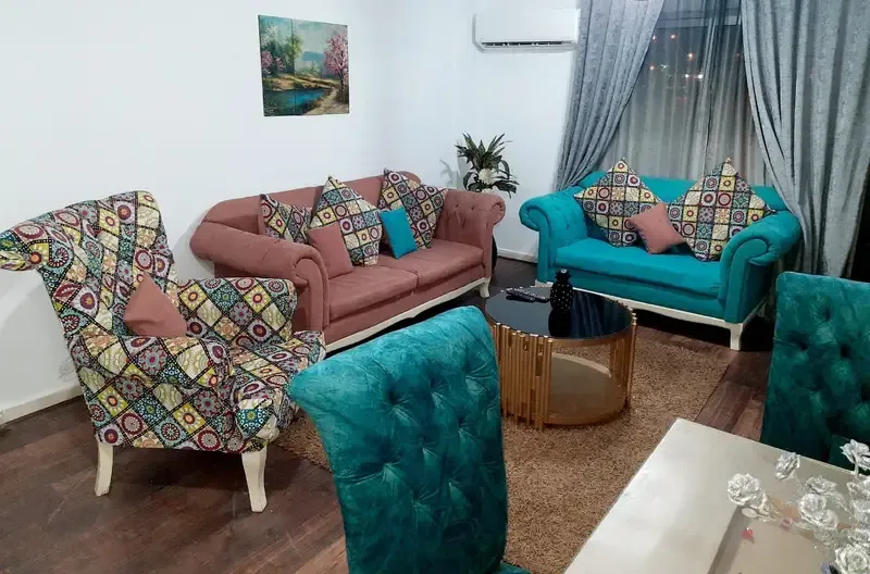 Furnished apartment for rent in Rehab, garden view