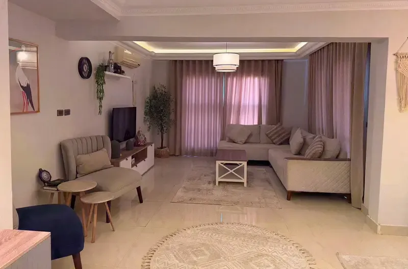 Furnished and air-conditioned apartment for rent in Madinaty with a special view