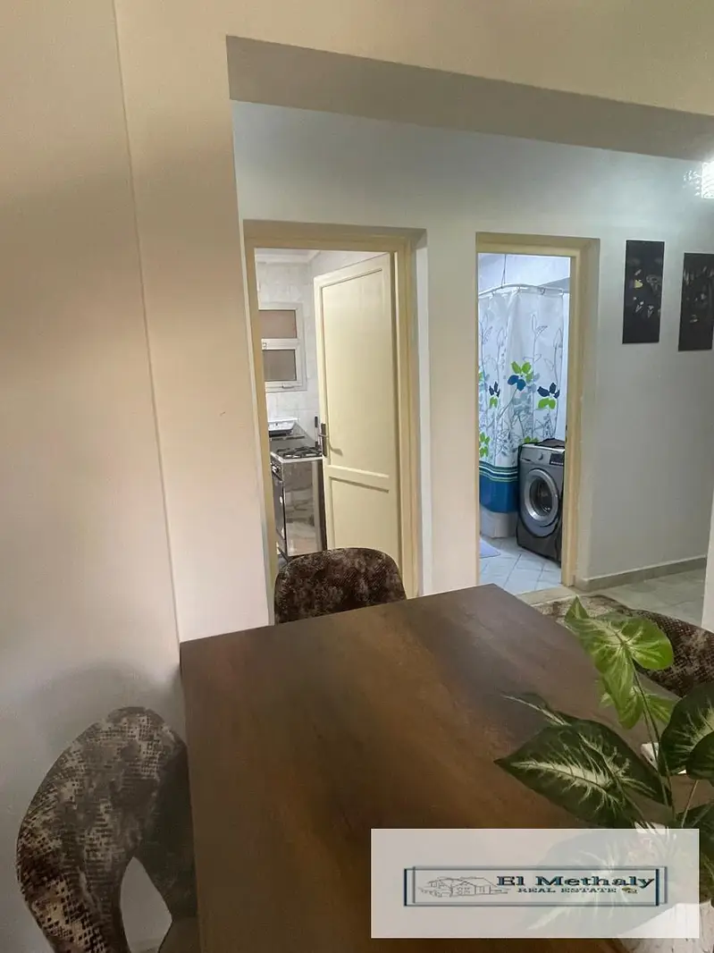 Furnished apartment for rent in Rehab, ground floor overlooking a garden